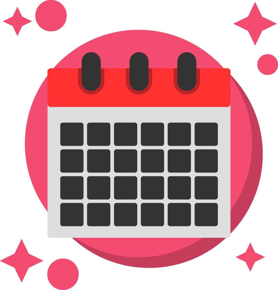 Calendar Tailed Color Icon vector
