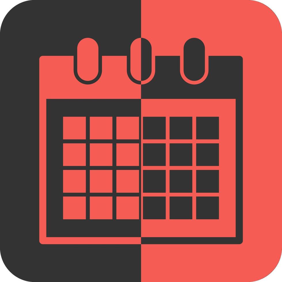 Calendar Red Inverse Icon vector
