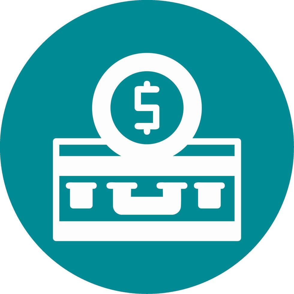 Money bag Glyph Circle Icon vector