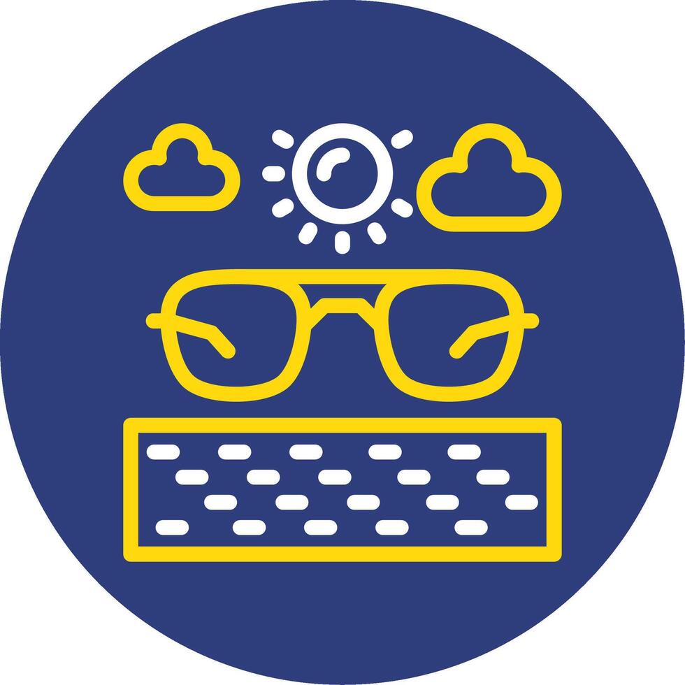 Sunglasses Dual Line Circle Icon vector