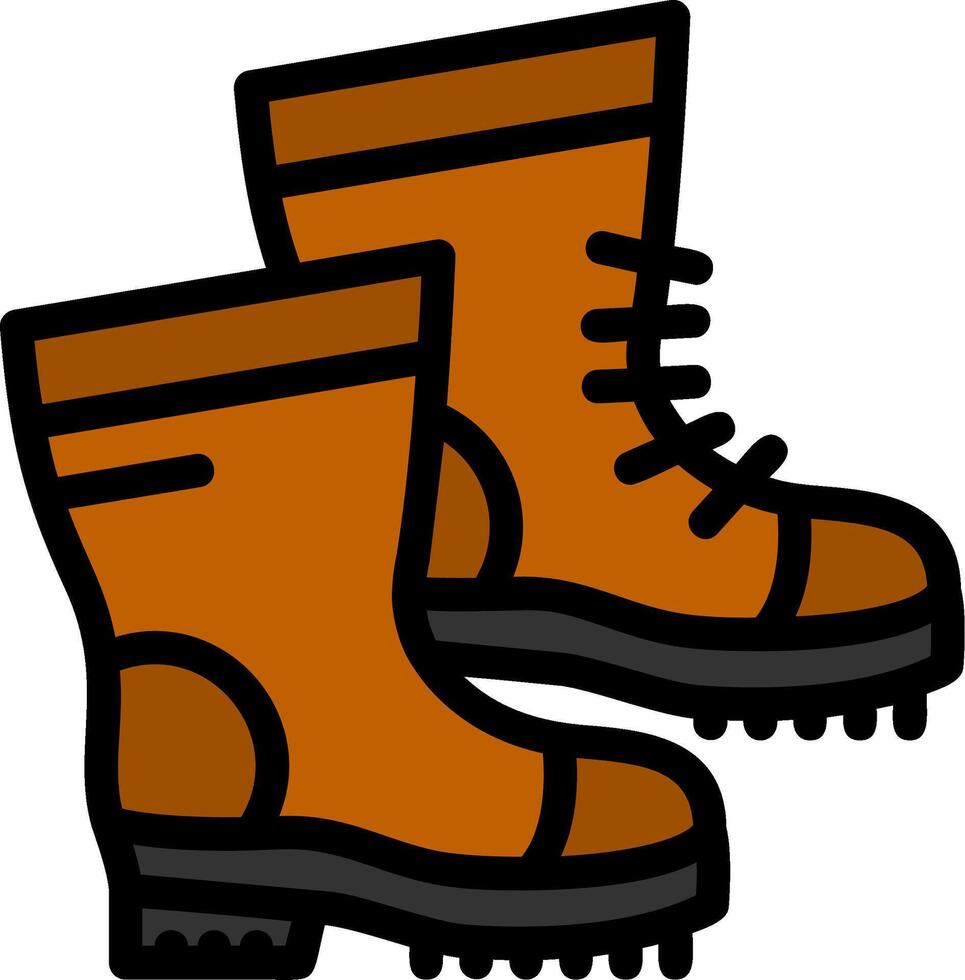 Hiking boots Line Filled Icon vector