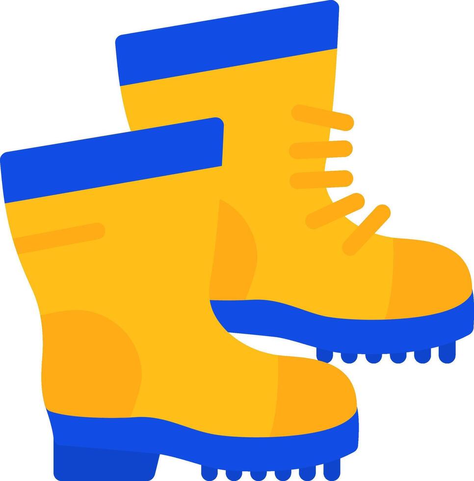 Hiking boots Flat Two Color Icon vector