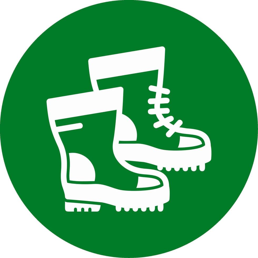 Hiking boots Glyph Circle Icon vector