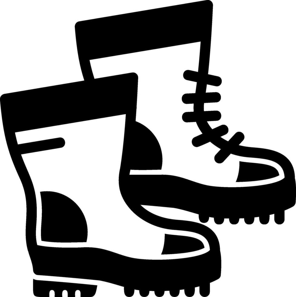 Hiking boots Glyph Icon vector