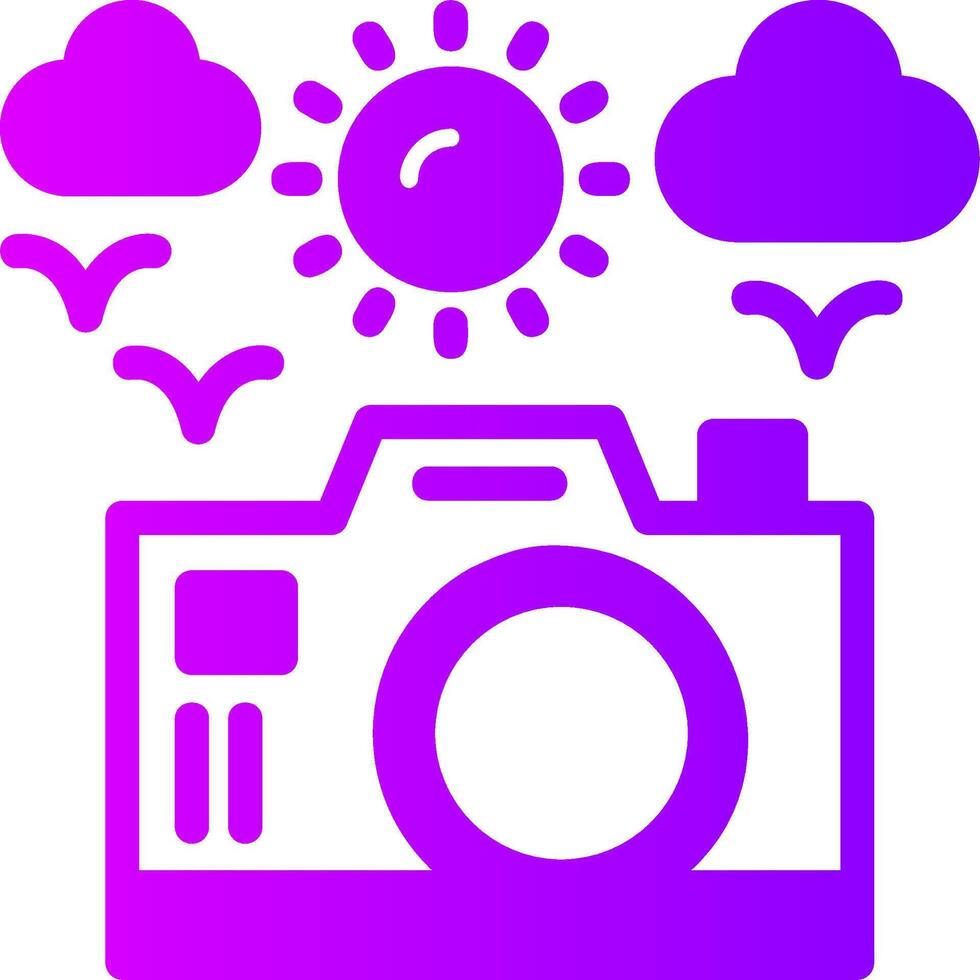 Camera Solid Multi Gradient Icon vector