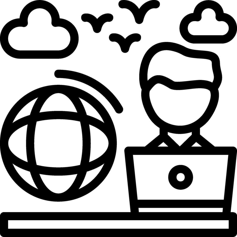 Remote work Line Icon vector