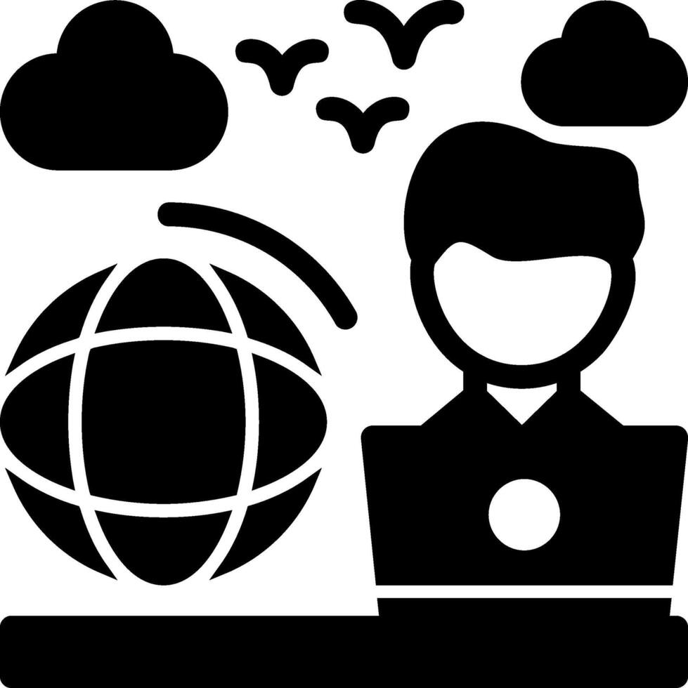 Remote work Glyph Icon vector