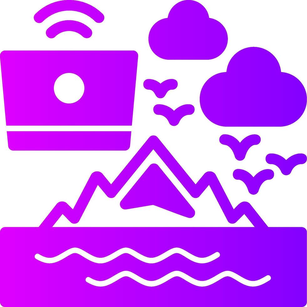 Wanderlust Solid Multi Gradient Icon vector