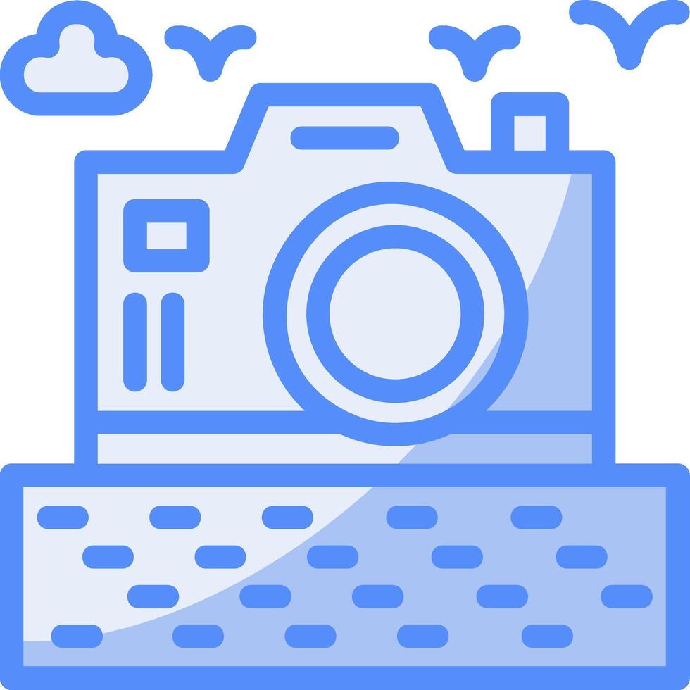 viaje Blog línea lleno azul icono vector