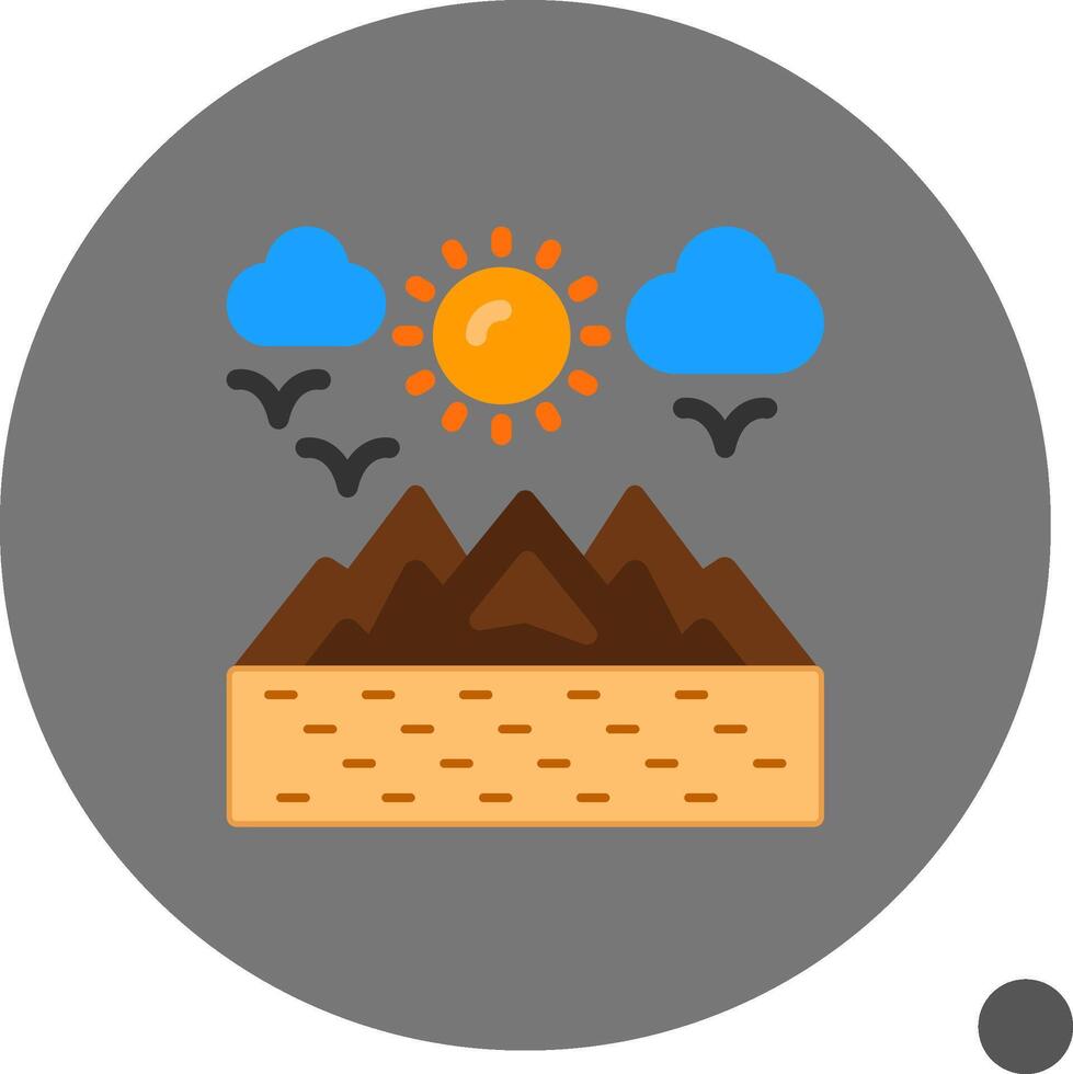 Mountains Flat Shadow Icon vector