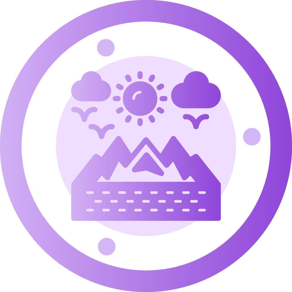 Mountains Glyph Gradient Icon vector
