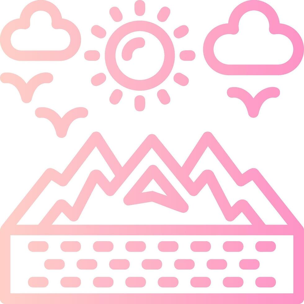 Mountains Linear Gradient Icon vector