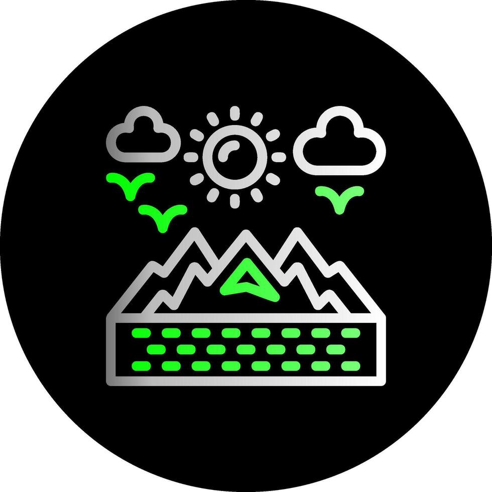 montañas doble degradado circulo icono vector