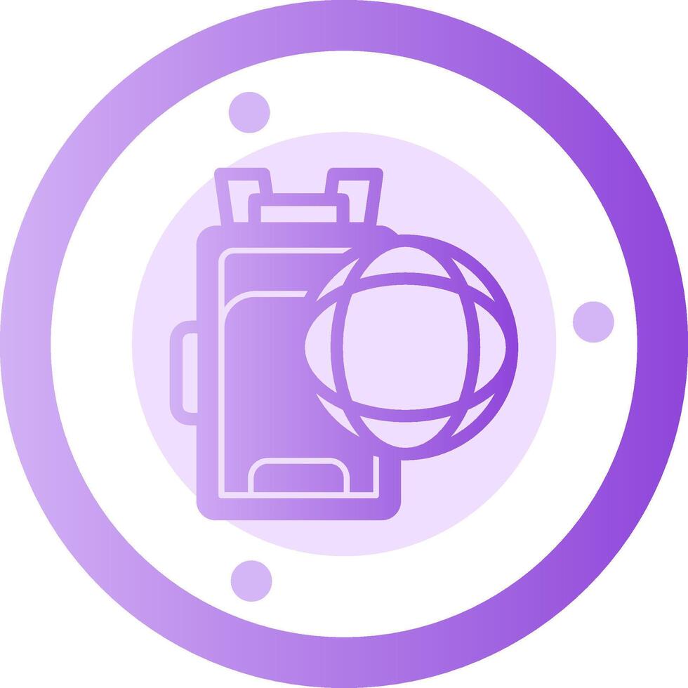 Globe with a backpack Glyph Gradient Icon vector