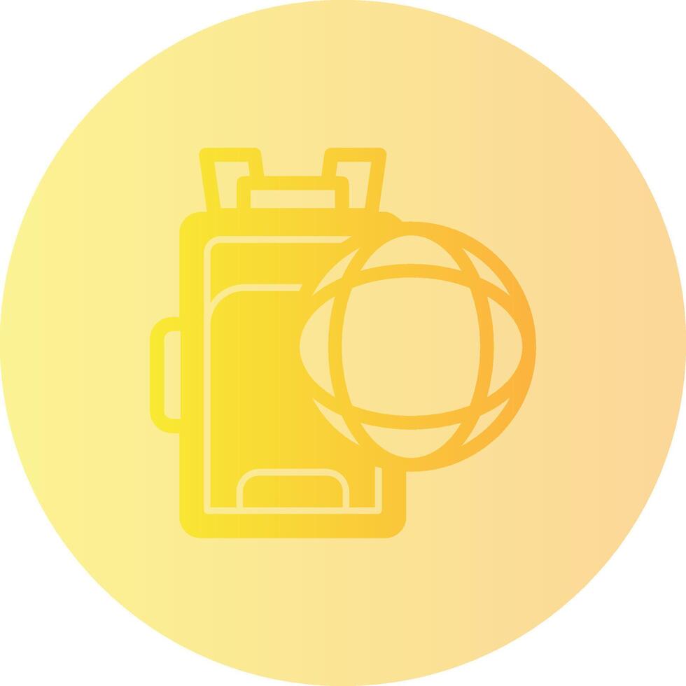 Globe with a backpack Gradient Circle Icon vector