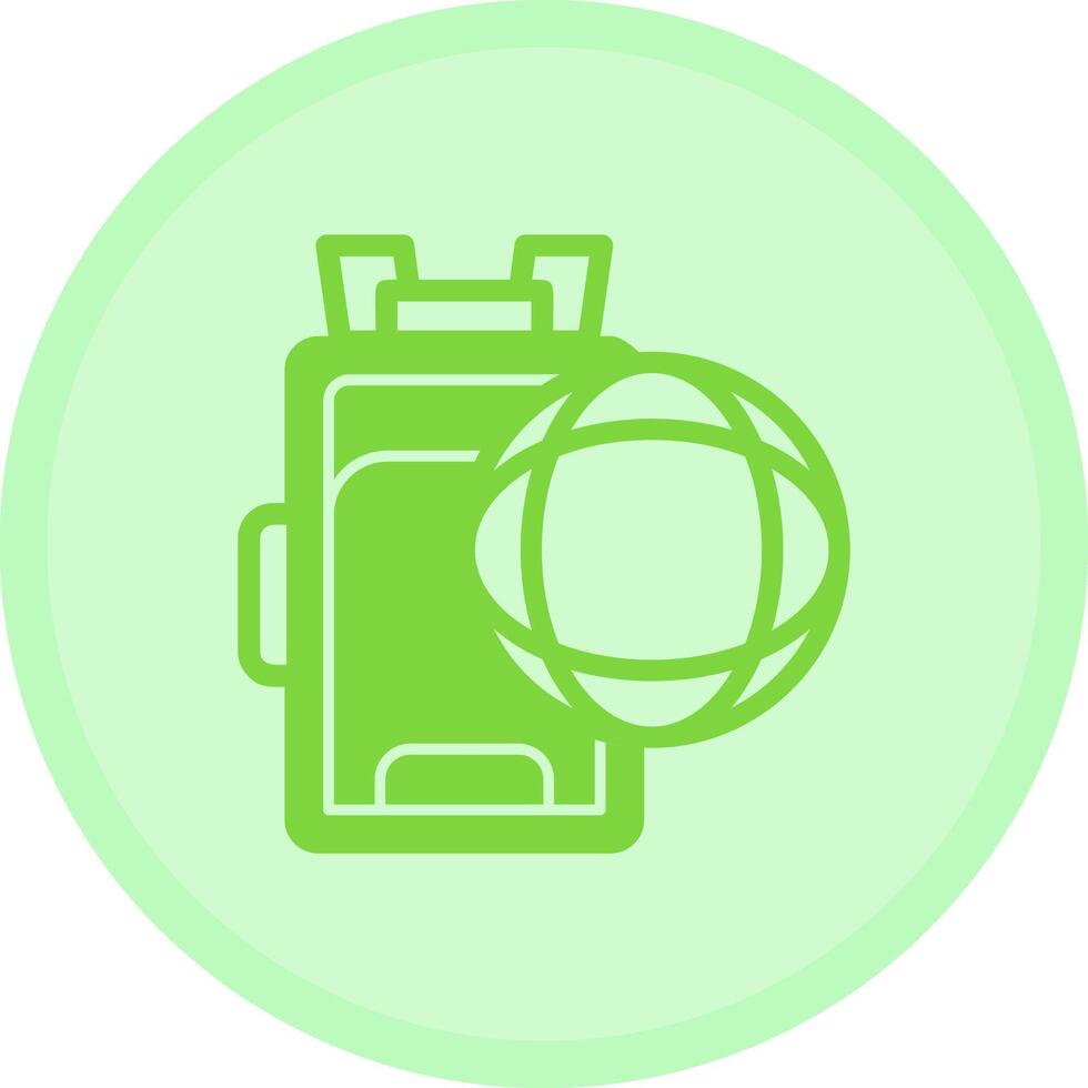 Globe with a backpack Multicolor Circle Icon vector