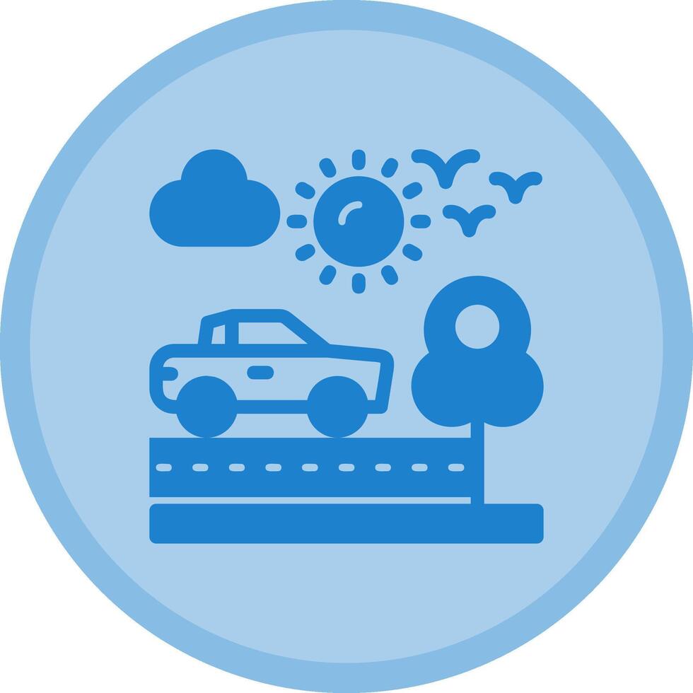 Road trip Multicolor Circle Icon vector