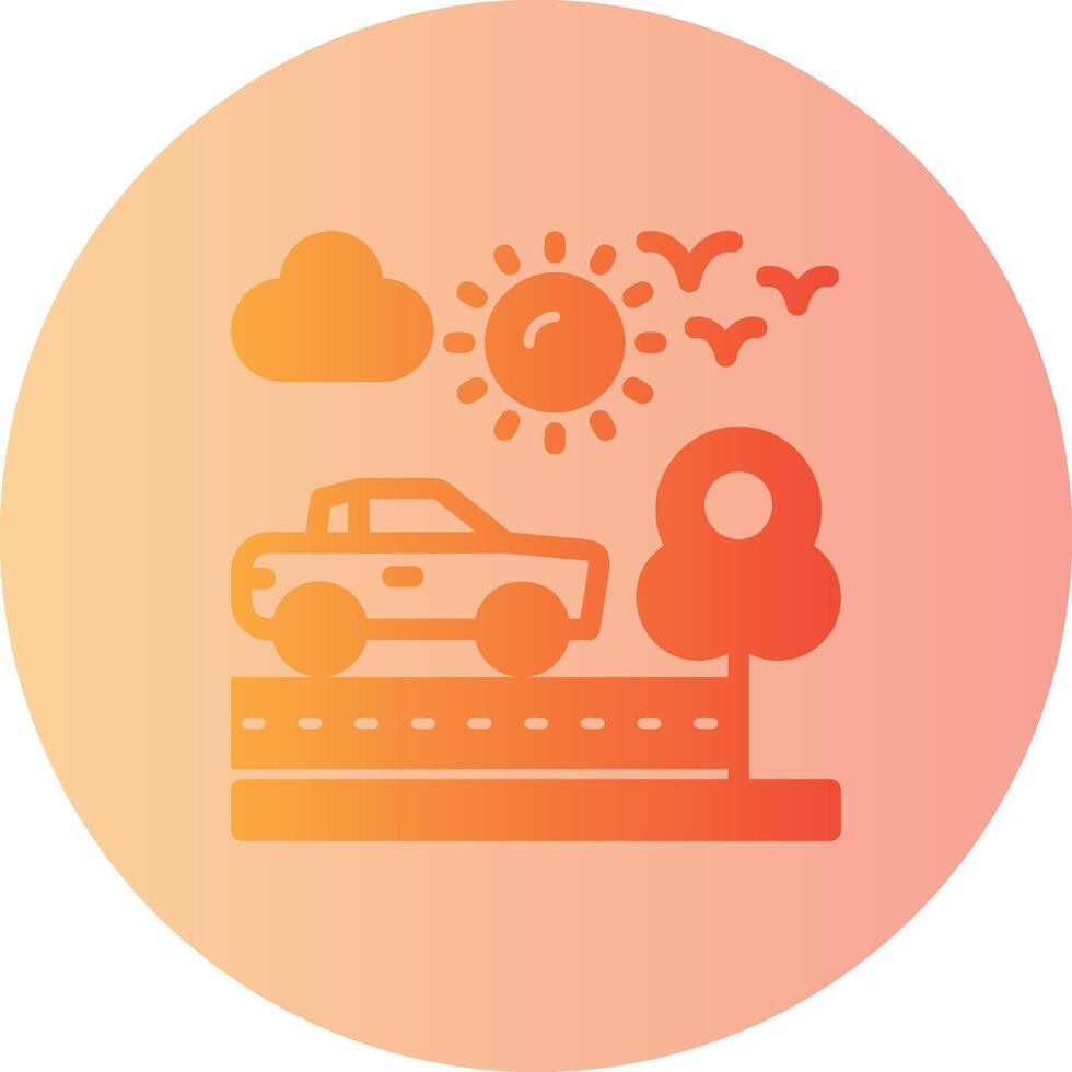 Road trip Gradient Circle Icon vector