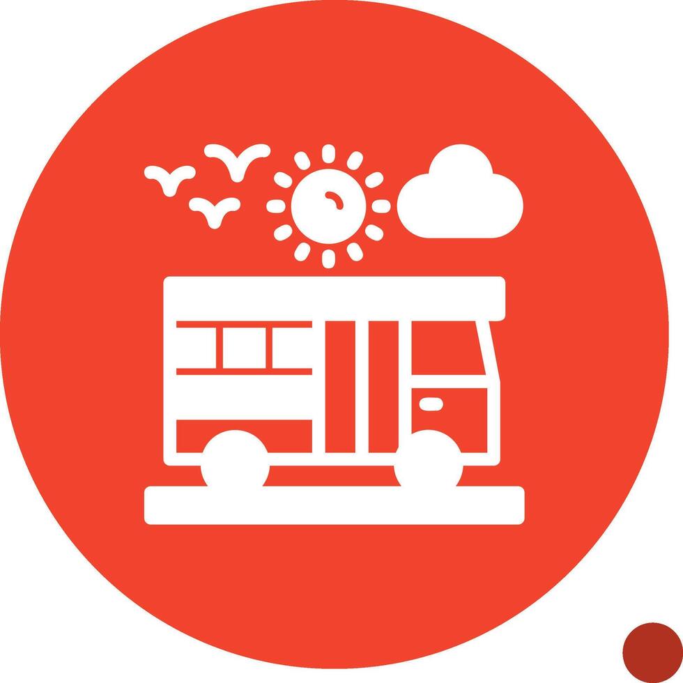 Bus Glyph Shadow Icon vector