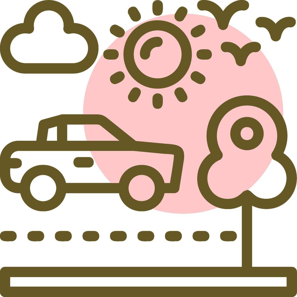 Road trip Linear Circle Icon vector