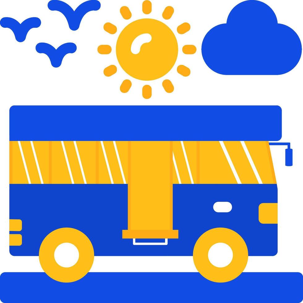 autobús plano dos color icono vector