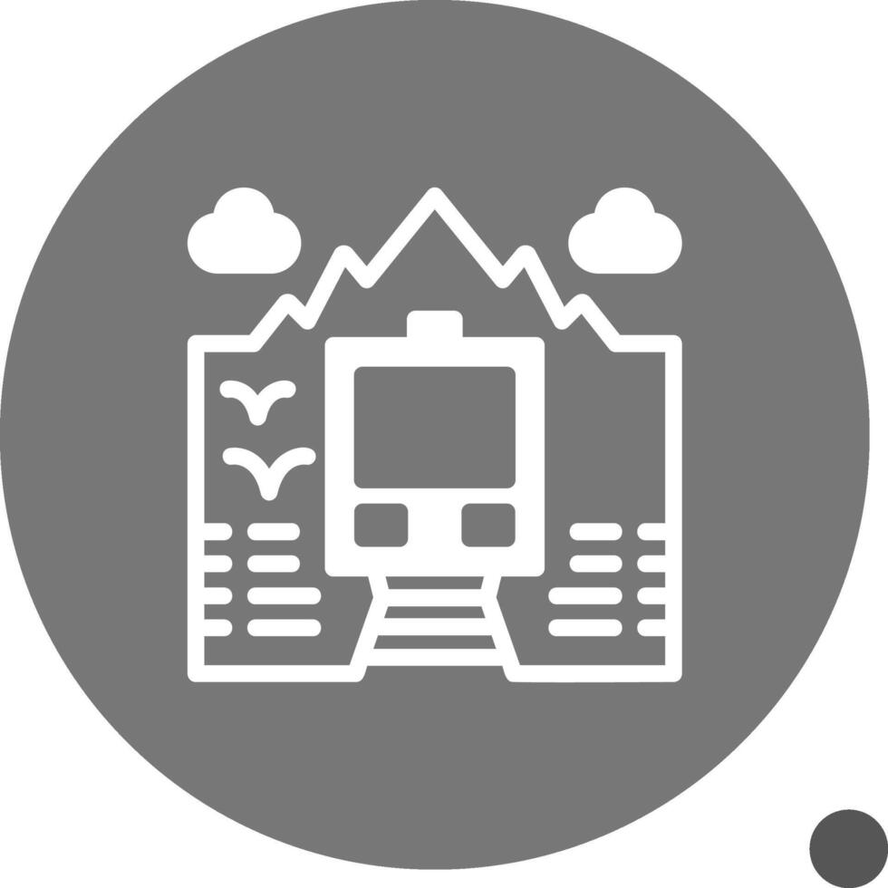 tren glifo sombra icono vector