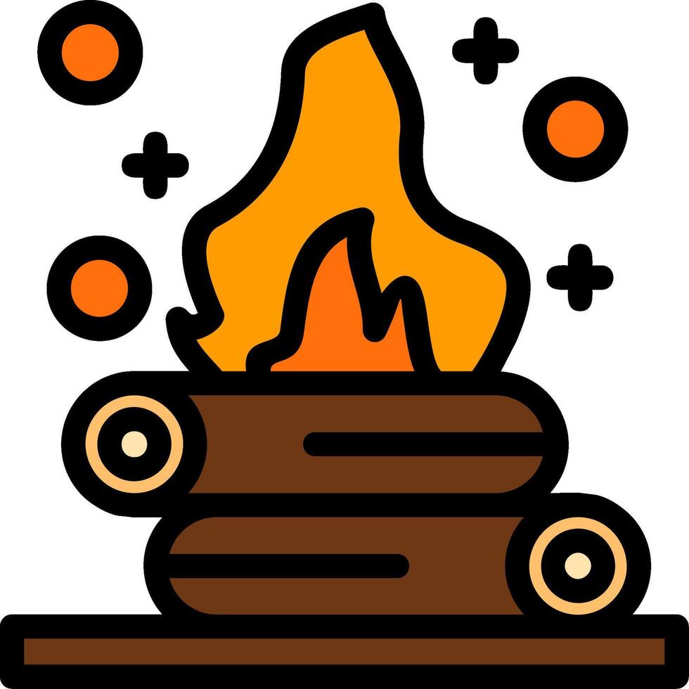 Campfire Line Filled Icon vector