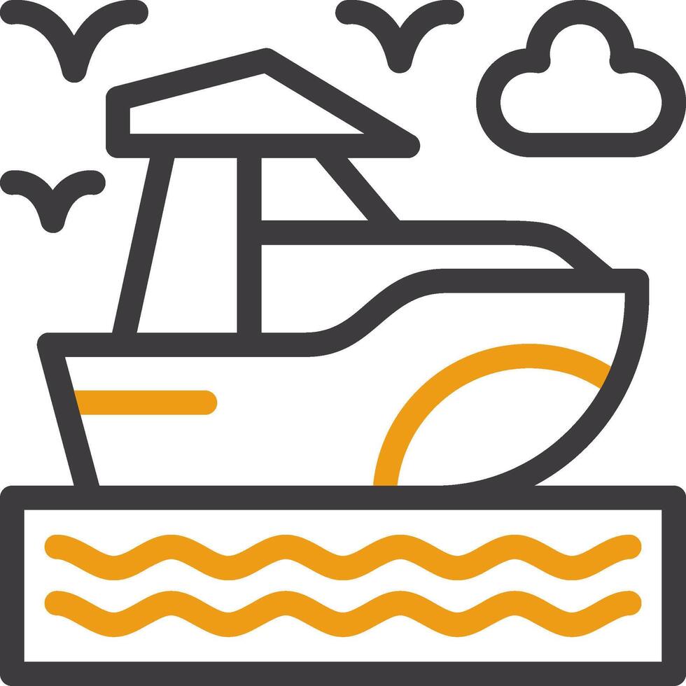 Boat Line Two Color Icon vector