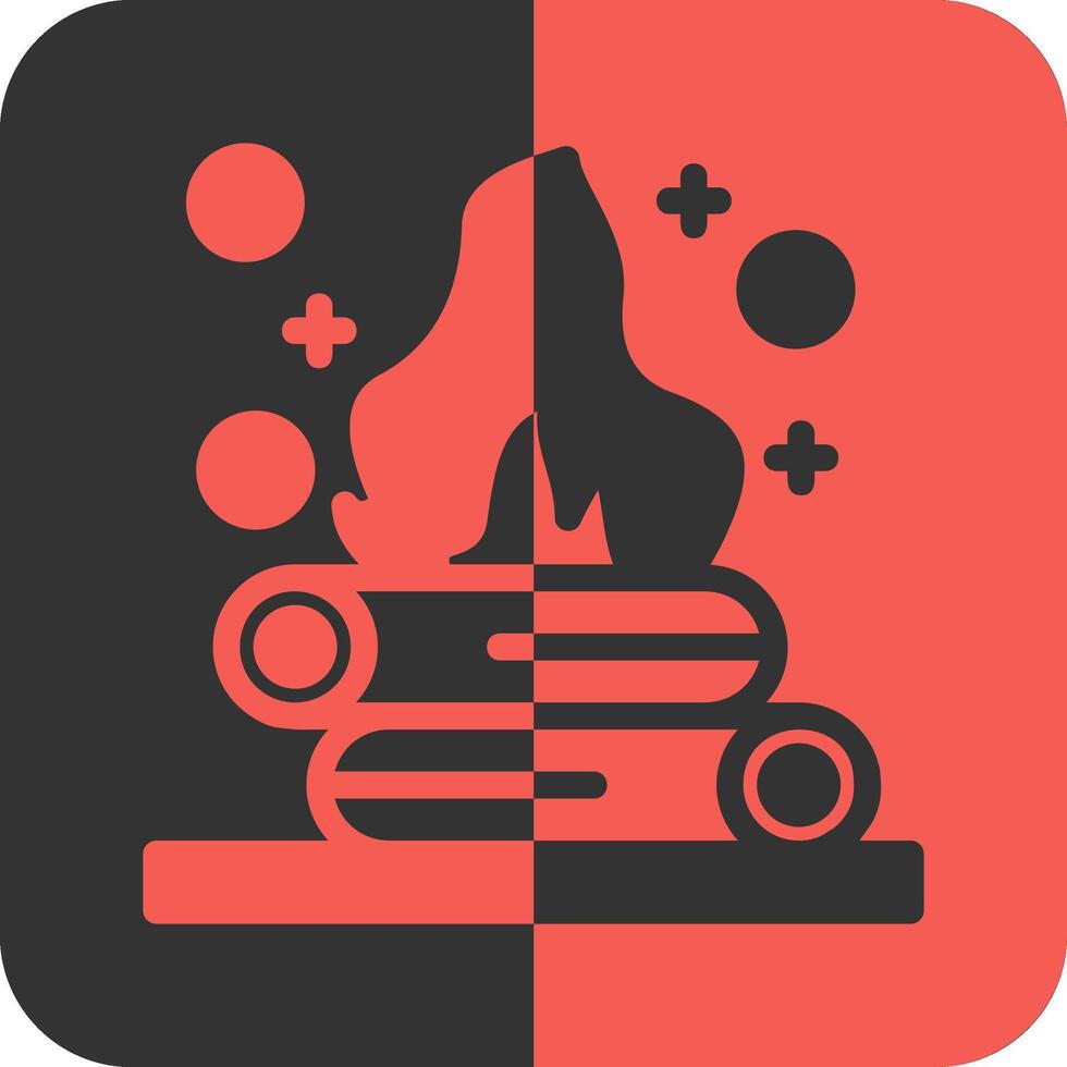 Campfire Red Inverse Icon vector