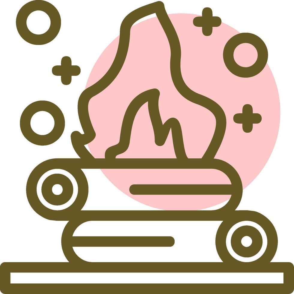 Campfire Linear Circle Icon vector