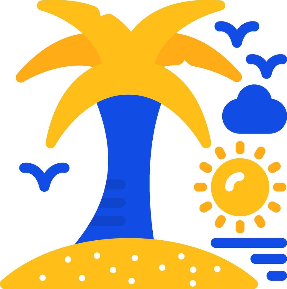 Palm tree Flat Two Color Icon vector