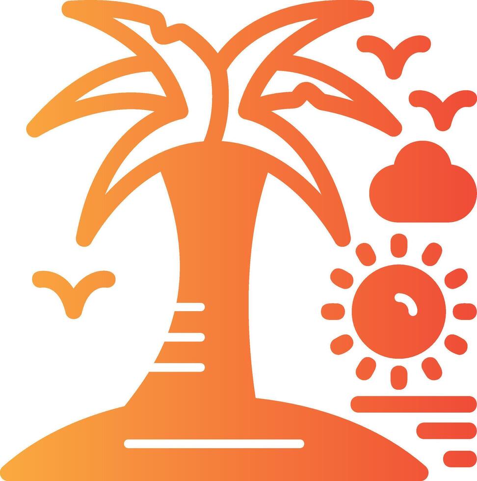 Palm tree Solid Multi Gradient Icon vector