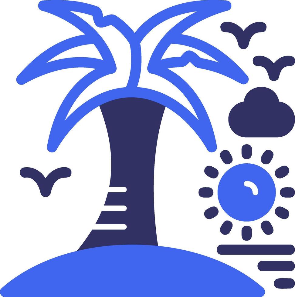Palm tree Solid Two Color Icon vector