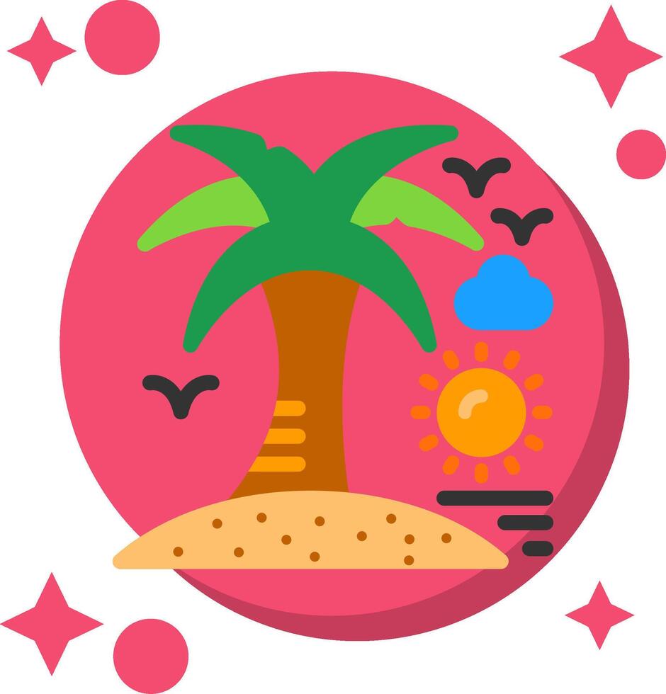 Palm tree Tailed Color Icon vector