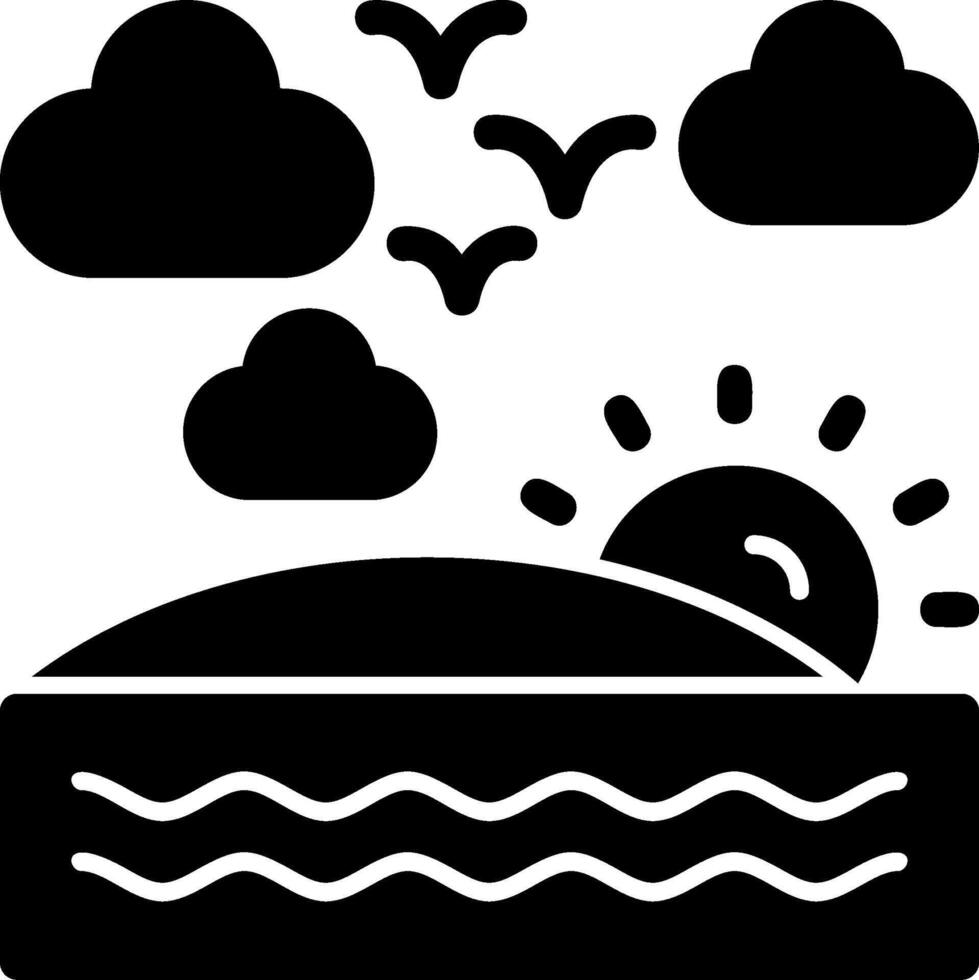 Sunrise Glyph Icon vector