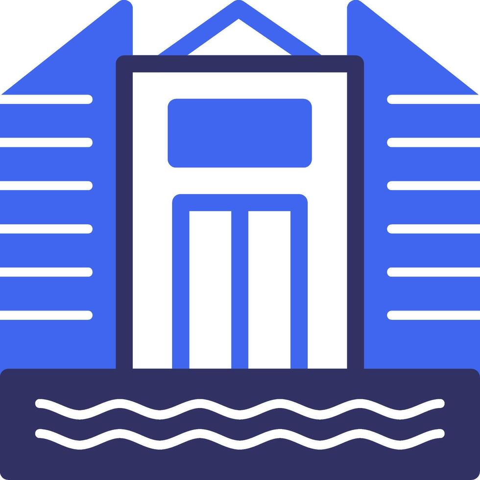 City skyline Solid Two Color Icon vector
