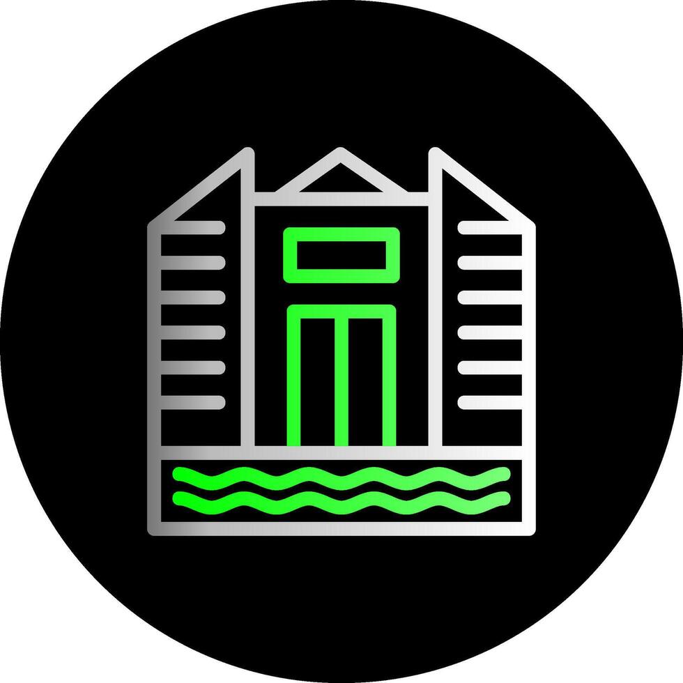 City skyline Dual Gradient Circle Icon vector