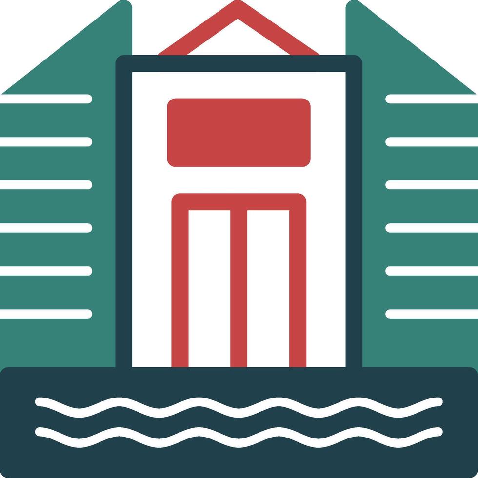 City skyline Line Two Color Icon vector