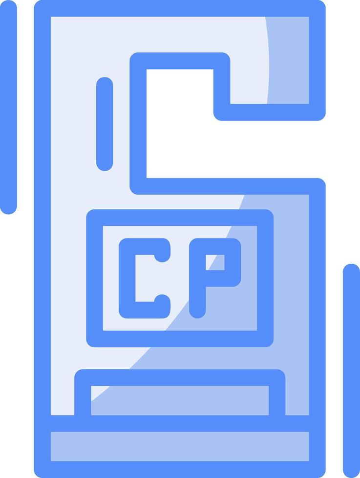 Carpool permit Line Filled Blue Icon vector