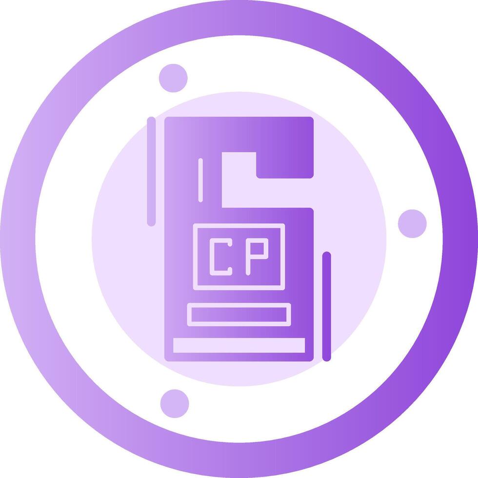 Carpool permit Glyph Gradient Icon vector