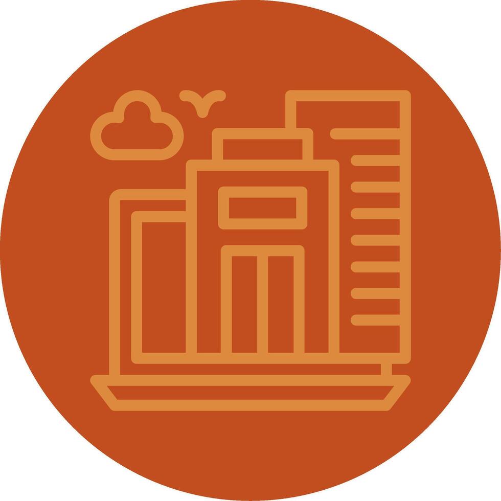 Virtual office Line Multi color Icon vector