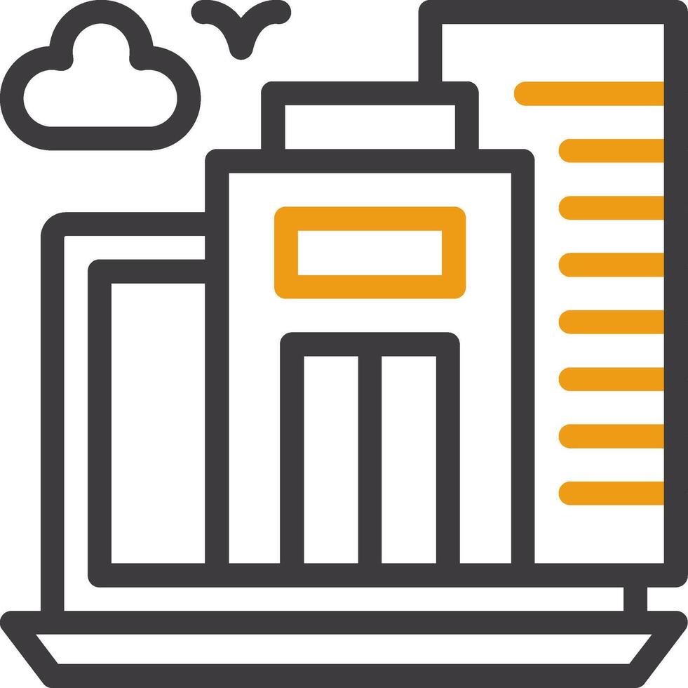 Virtual office Line Two Color Icon vector