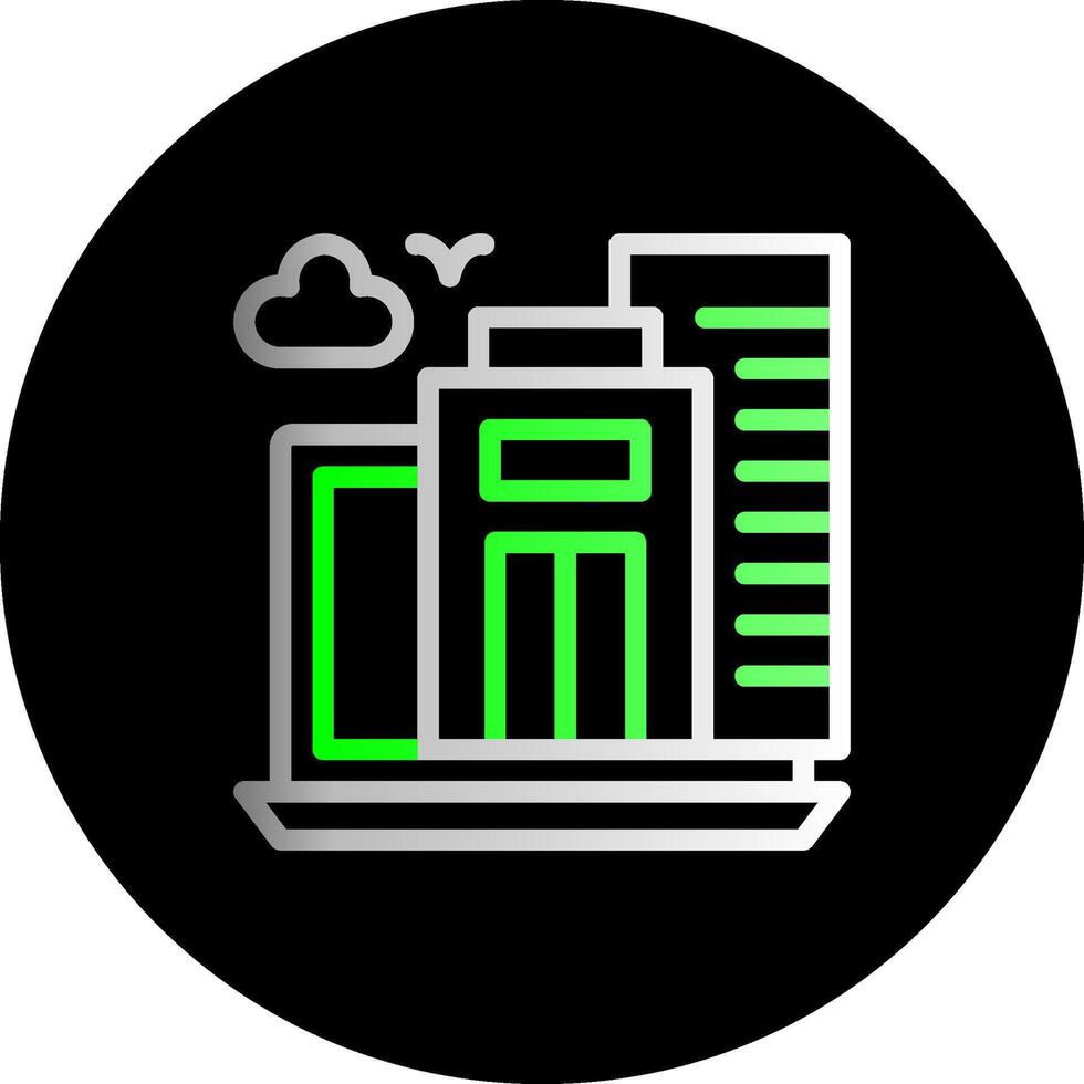 virtual oficina doble degradado circulo icono vector