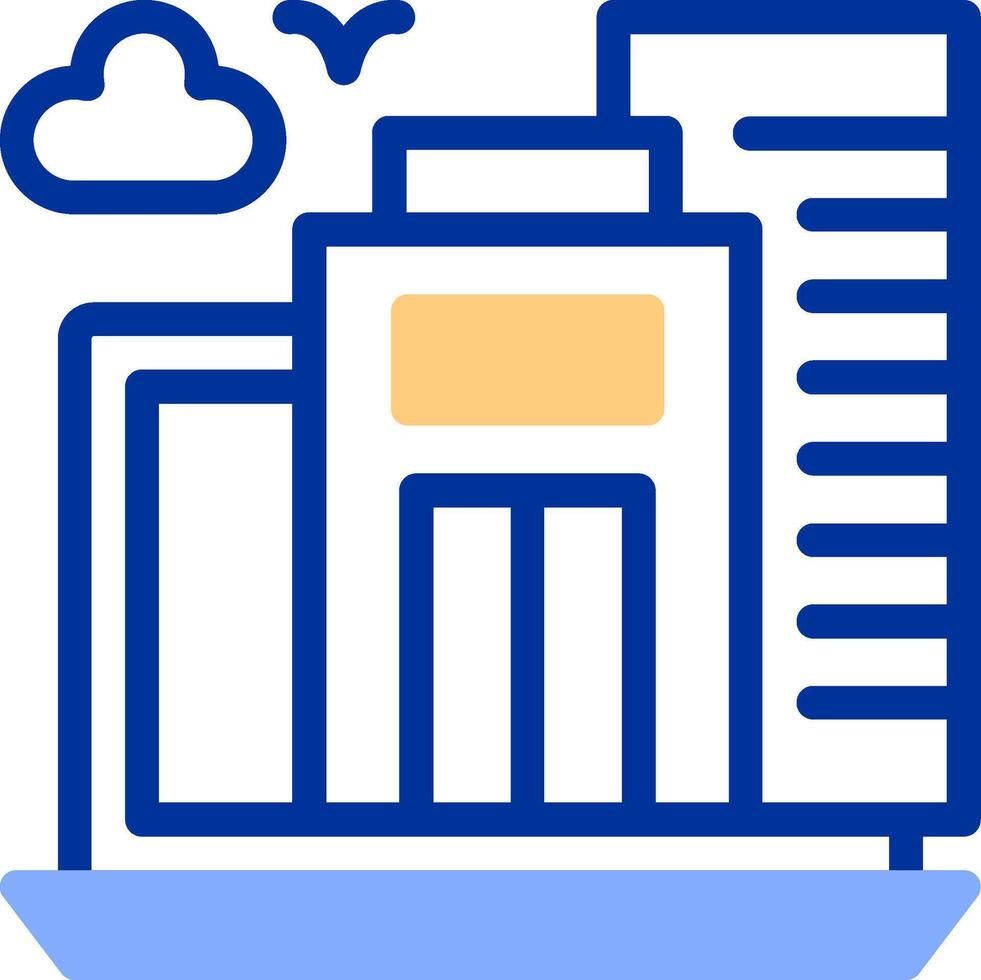 Virtual office Color Filled Icon vector