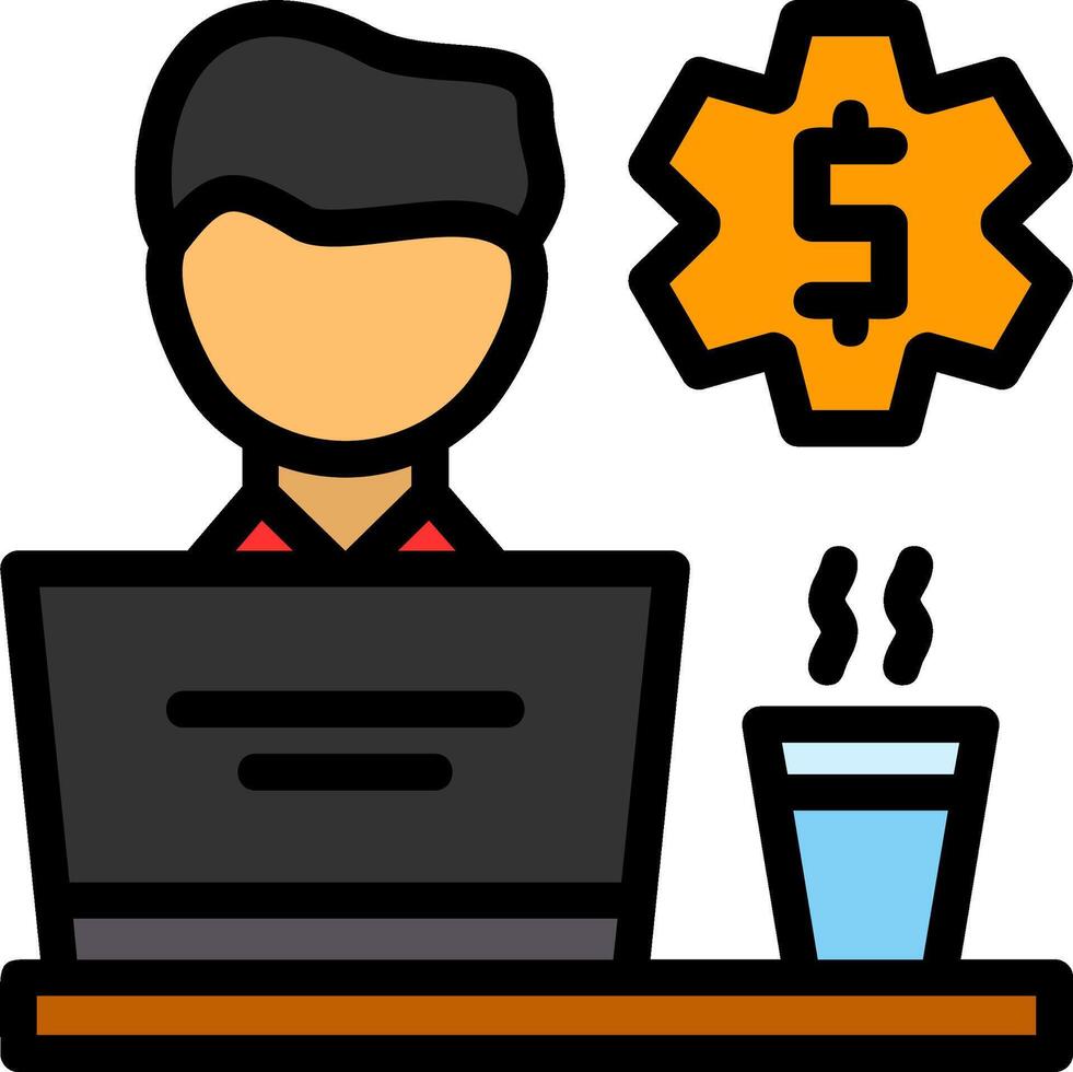 Freelance gig Line Filled Icon vector