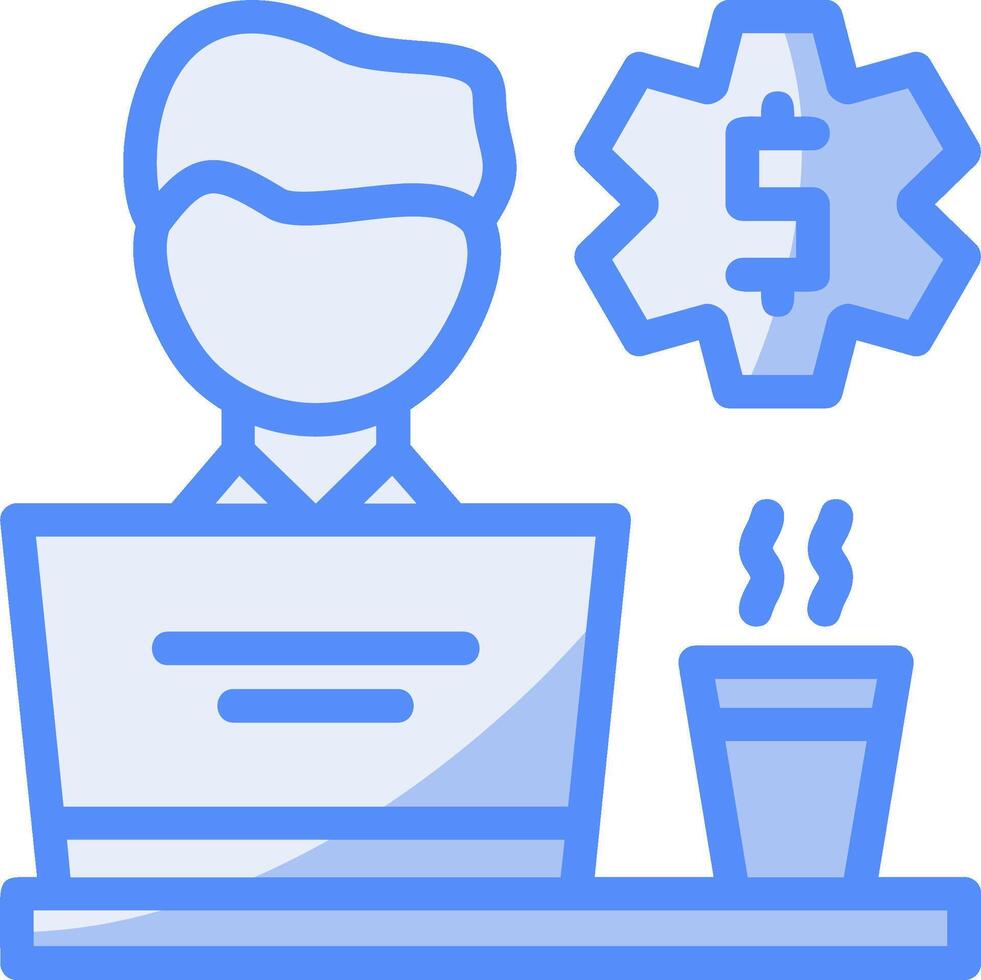 Freelance gig Line Filled Blue Icon vector