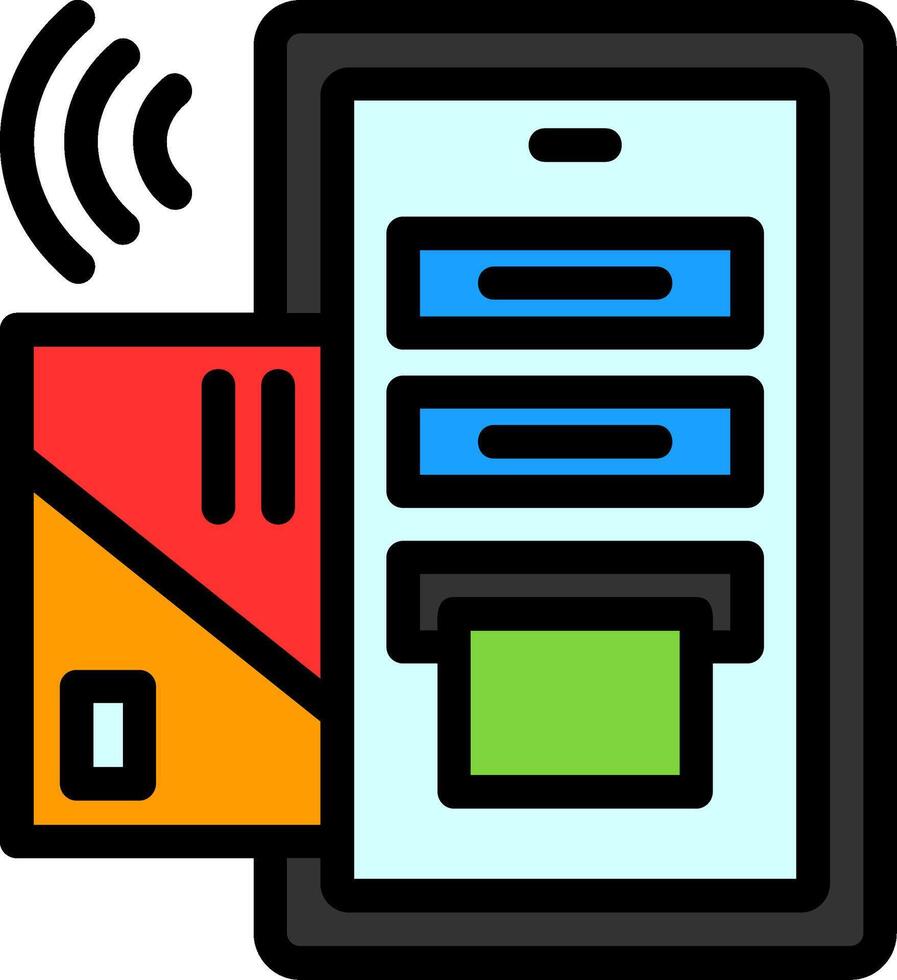 Online payment Line Filled Icon vector