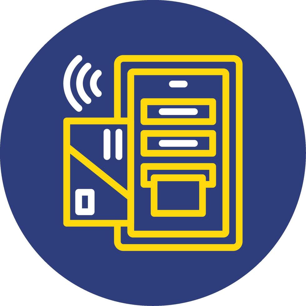 Online payment Dual Line Circle Icon vector