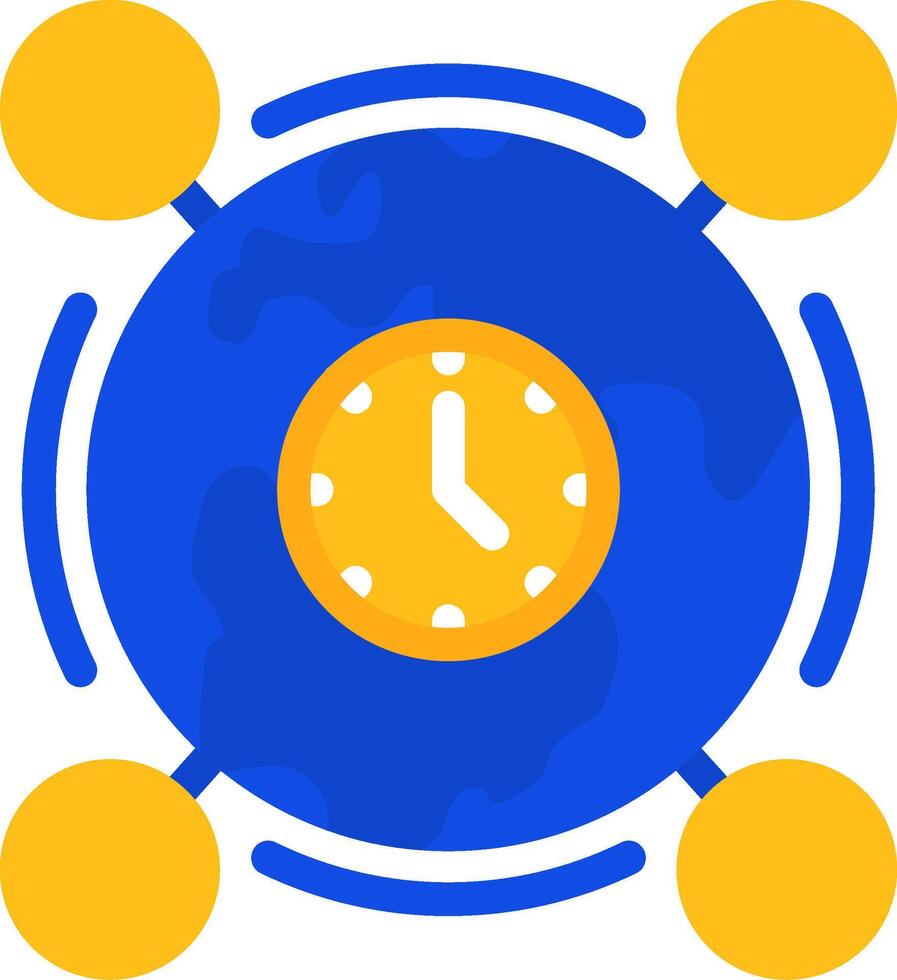 Time zone Flat Two Color Icon vector