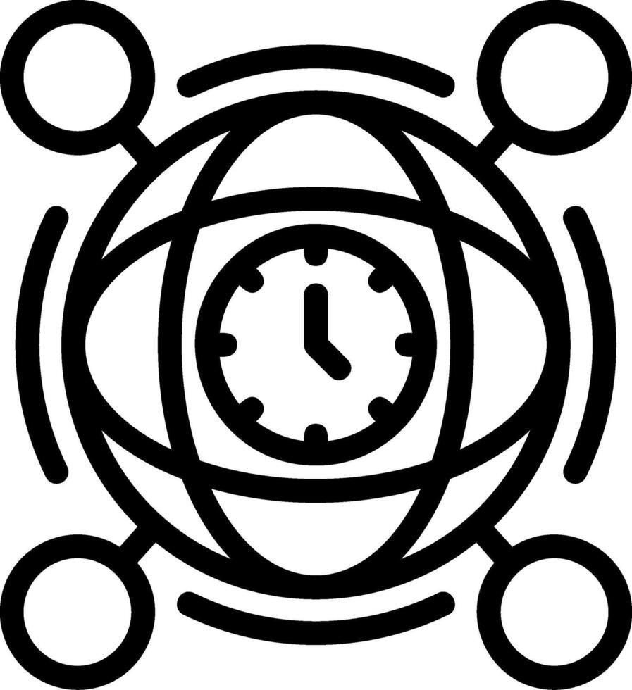 Time zone Line Icon vector